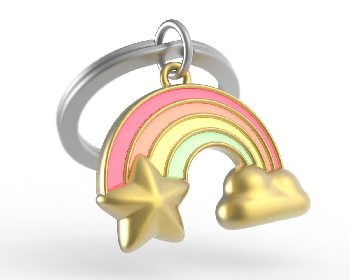 Porte Clés Arc en Ciel Doré