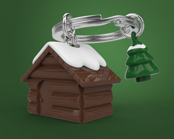 Portachiavi in ​​legno a forma di chalet