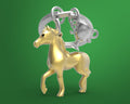 Portachiavi cavallo da corsa dorato