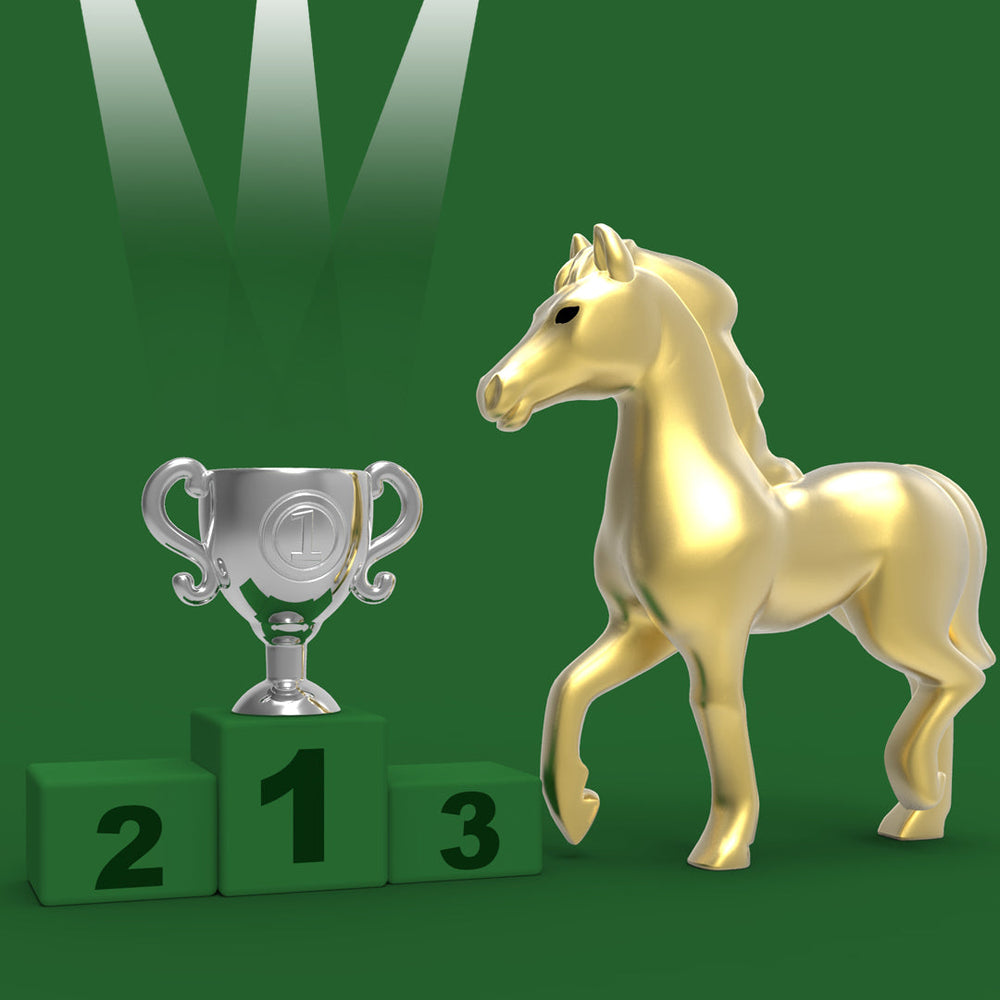 Portachiavi cavallo da corsa dorato