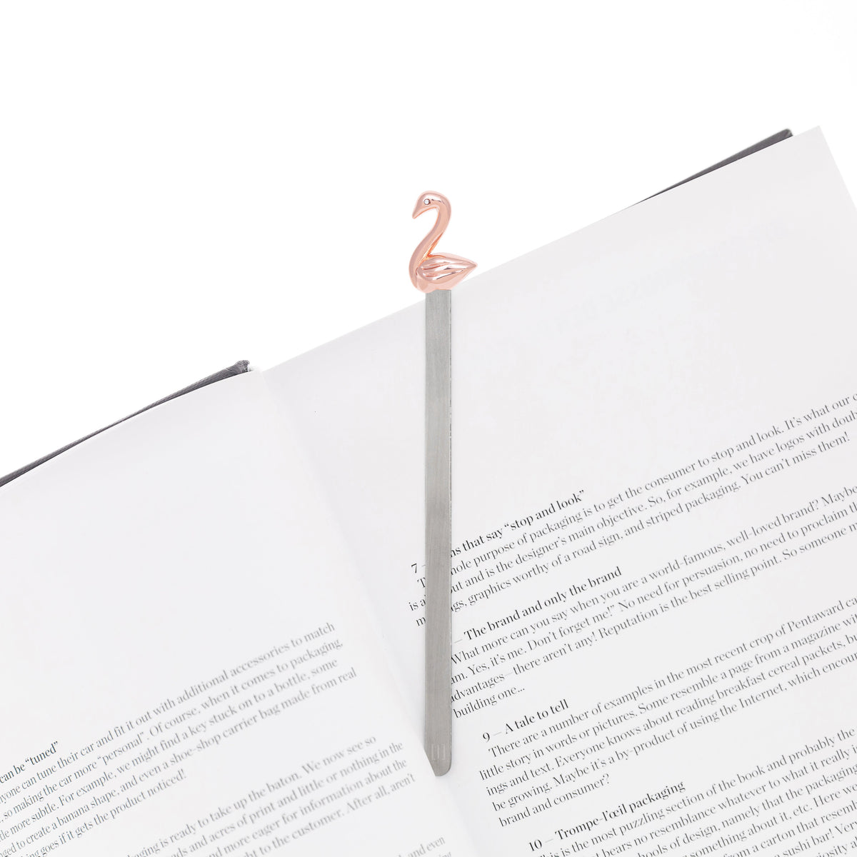 Marque Page Cygne Or Rose
