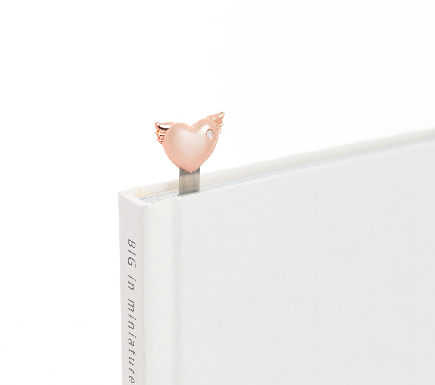 Marque Page Cœur Ailé Or Rose