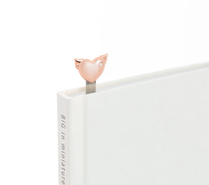 Marque Page Cœur Ailé Or Rose