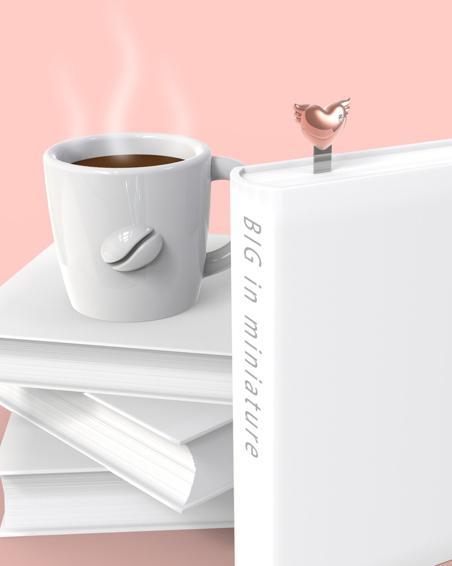 Marque Page Cœur Ailé Or Rose