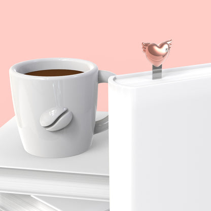 Marque Page Cœur Ailé Or Rose