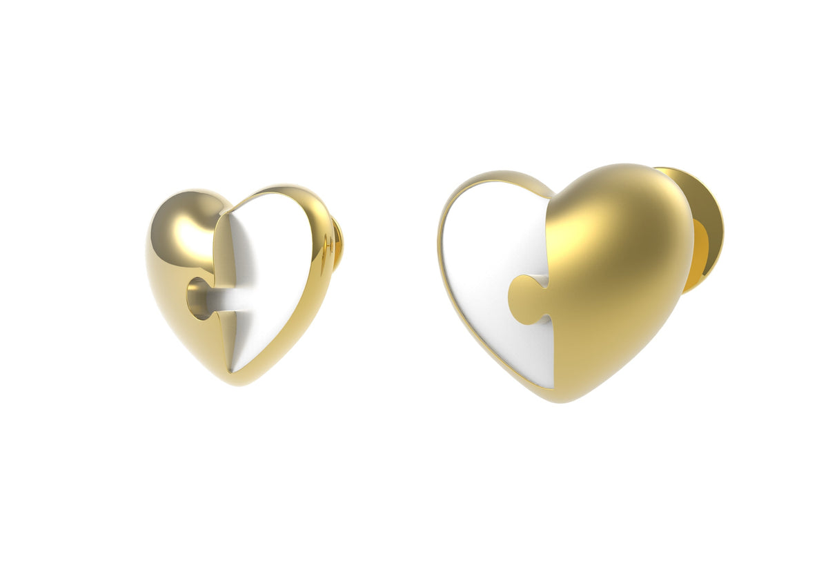 Spilla a forma di cuori puzzle