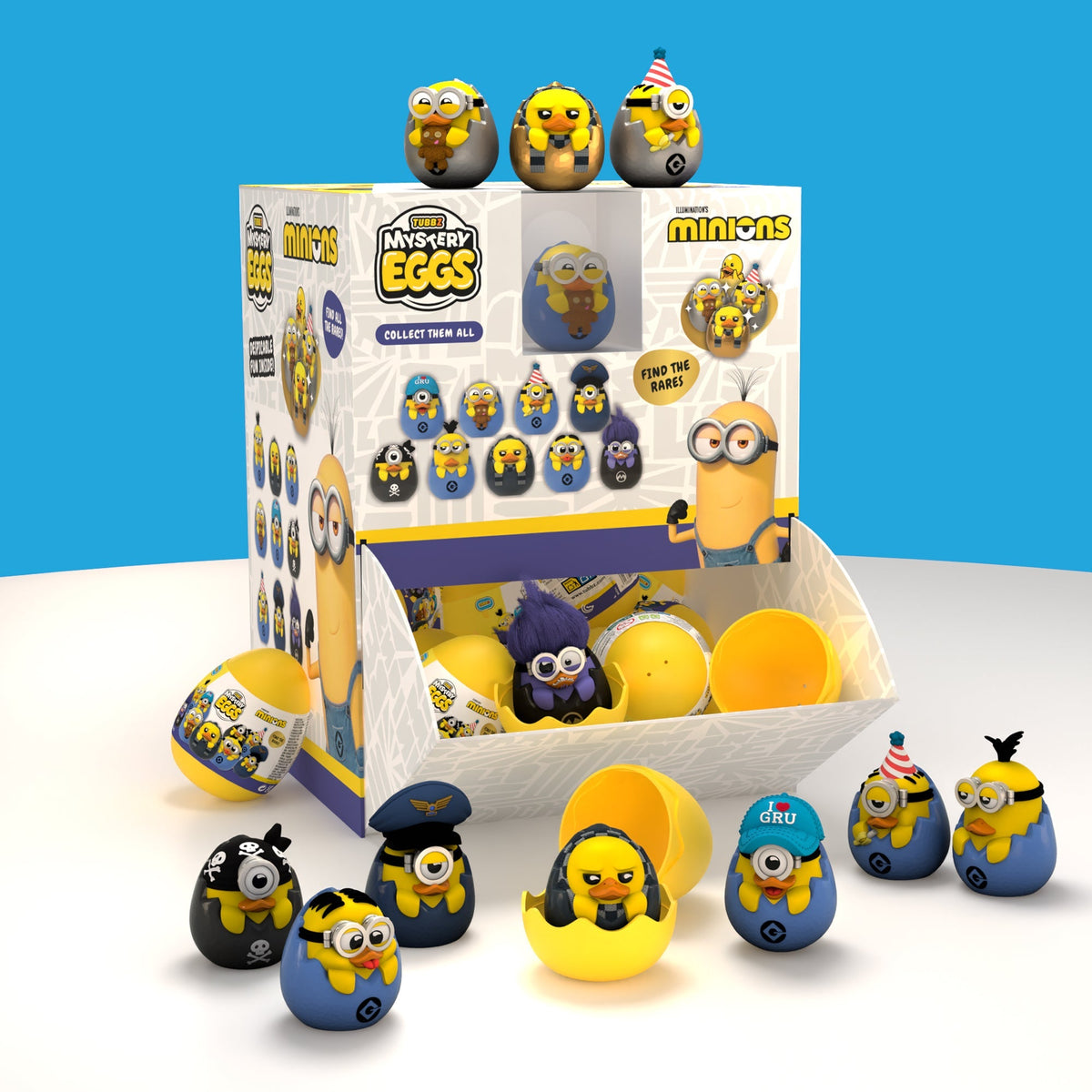 Mystery eggs displayed out of the packaging