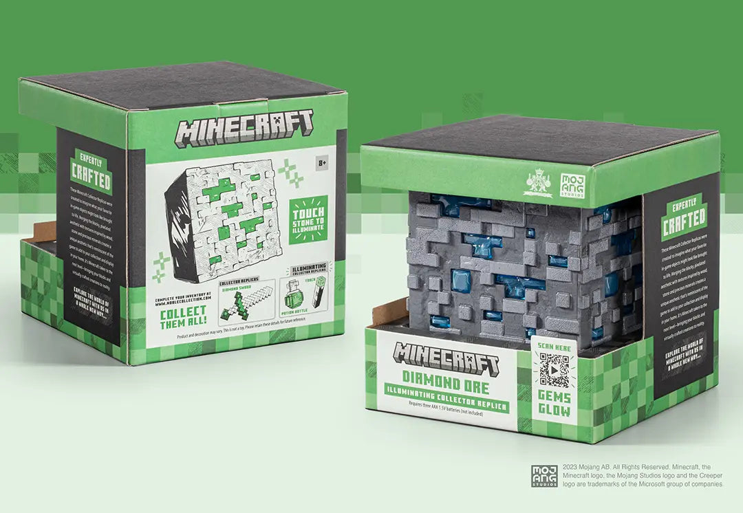 replique minecraft minerai de diamant lumineux noble collection