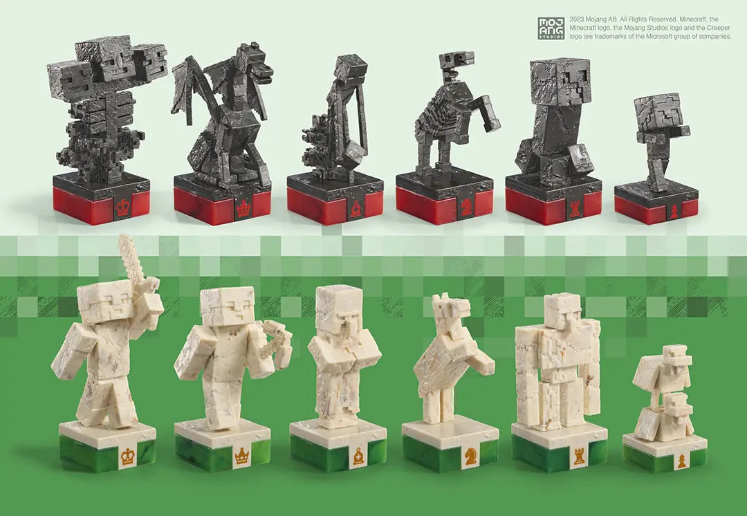 jeu d echecs heros de la surface vs monstres minecraft noble collection