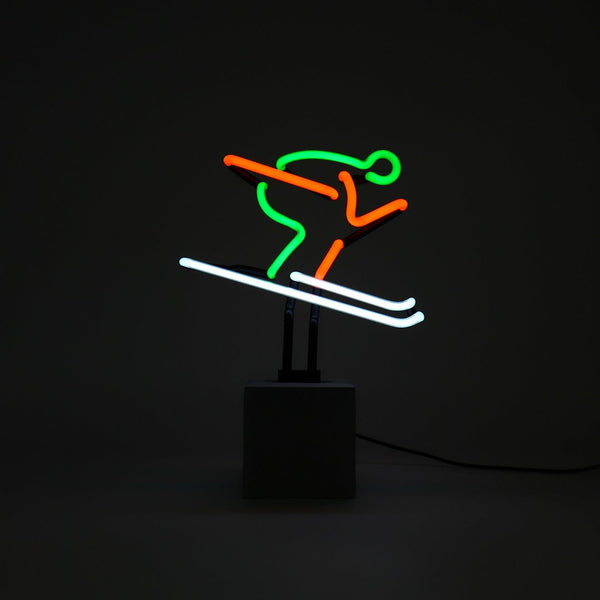 Panneau de ski néon - rouge, vert et blanc