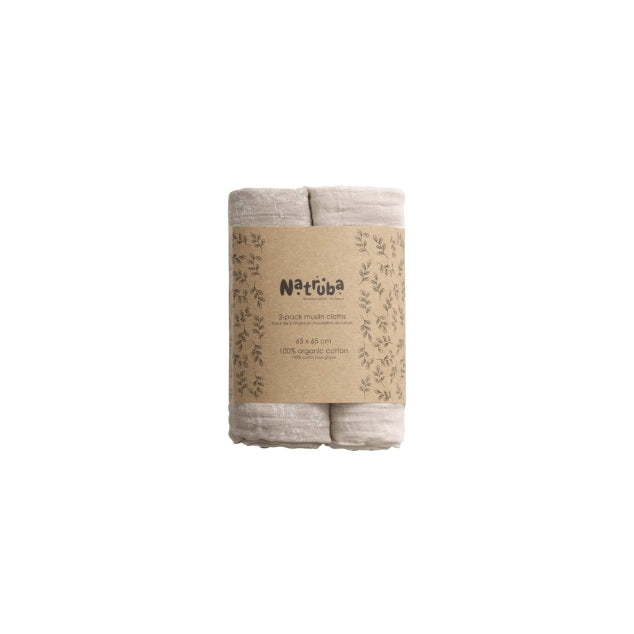 Set da 2 mussoline in cotone biologico – Crema