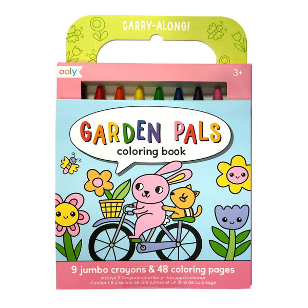 Kit de coloriage nomade Carry Along Jardin – 48 pages et 9 crayons – OOLY