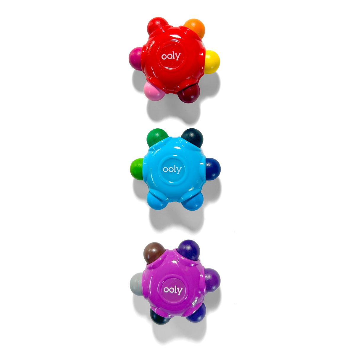 Crayons ergonomiques Color Burst – 3 crayons, 18 couleurs – OOLY
