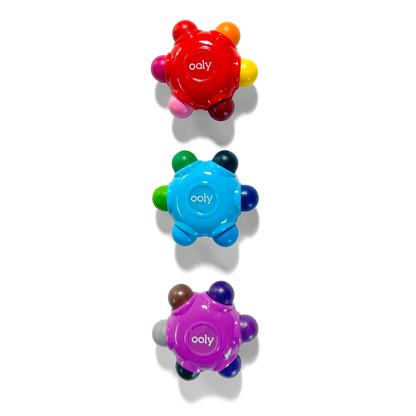 Crayons ergonomiques Color Burst – 3 crayons, 18 couleurs – OOLY