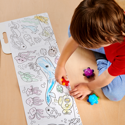 Crayons ergonomiques Color Burst – 3 crayons, 18 couleurs – OOLY