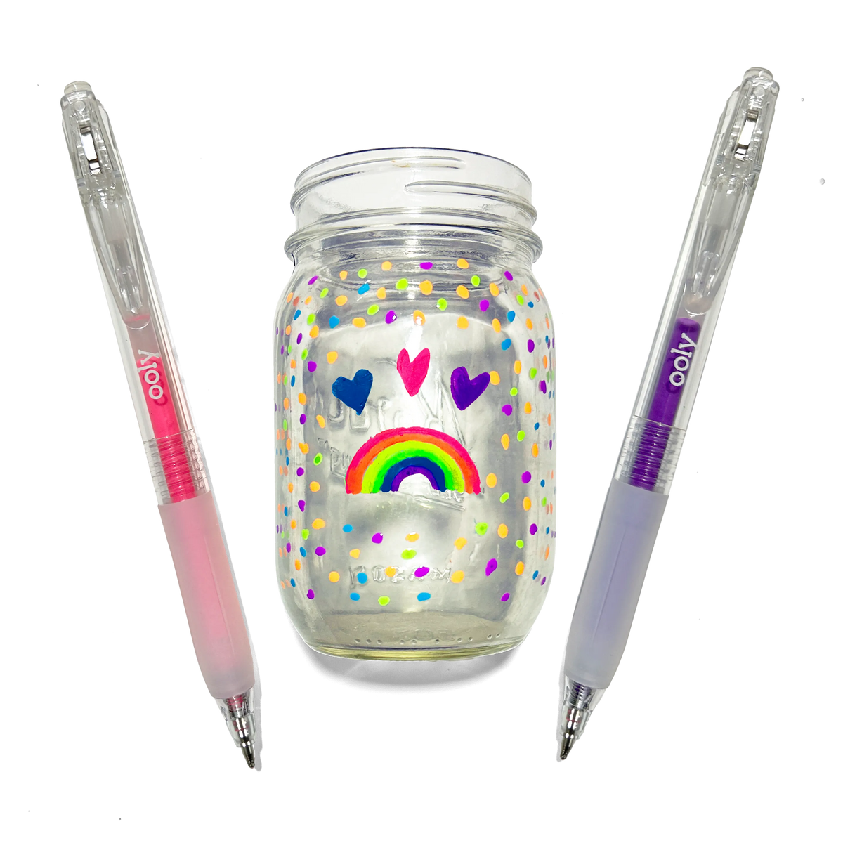 Stylos gel décoratifs en relief Jelly Gloss Néon – Lot de 6 – OOLY