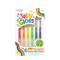 Stylos gel décoratifs en relief Jelly Gloss Néon – Lot de 6 – OOLY