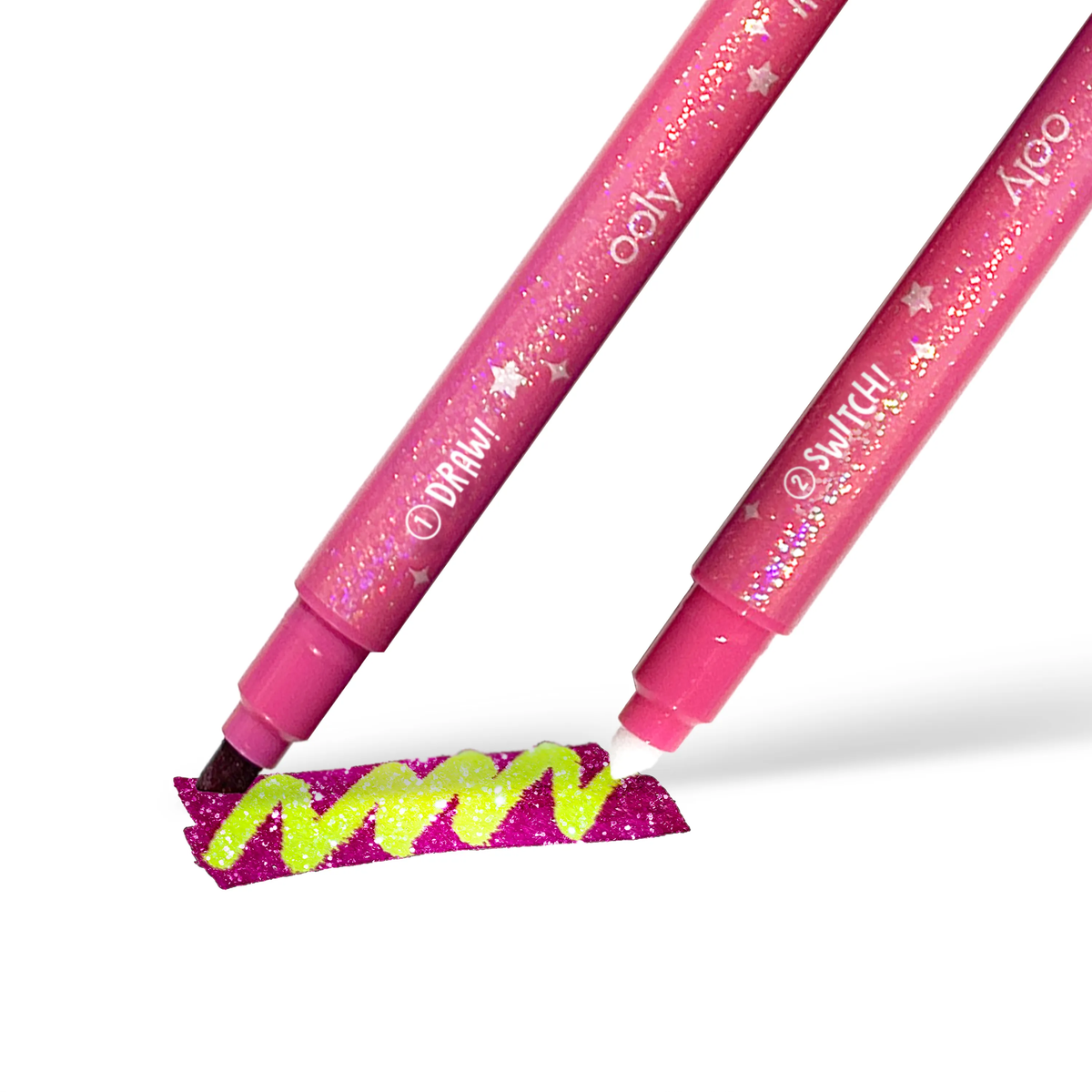 Feutres à changement de couleur pailletés Switch-Eroo – Lot de 12 – OOLY