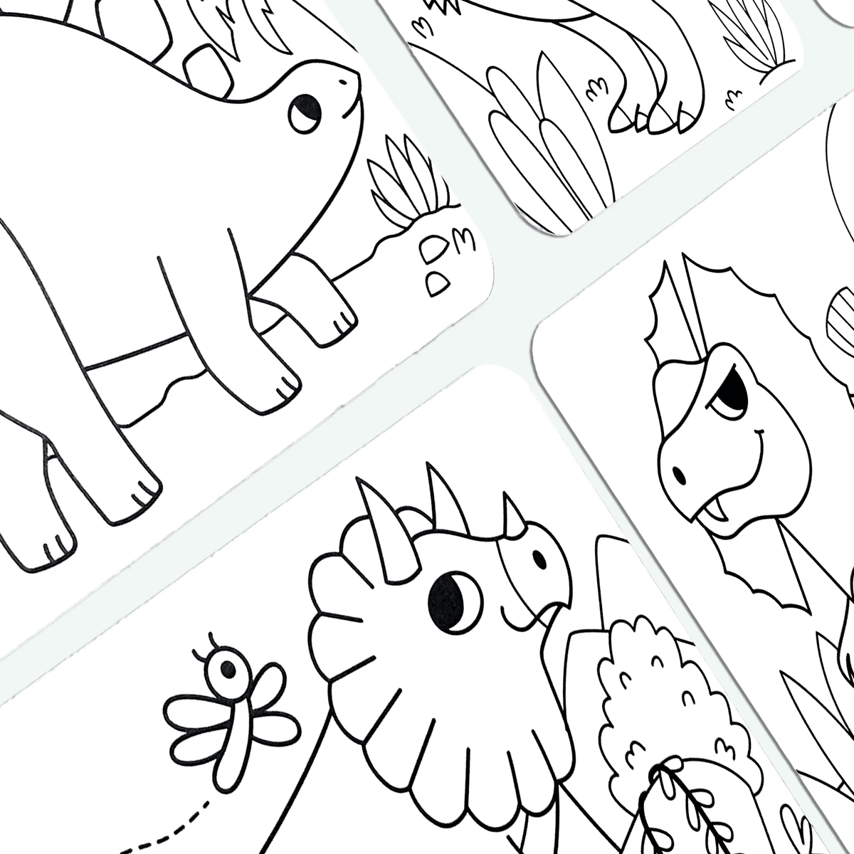 Cartes de coloriage à motifs cachés Undercover Art Dinosaures – Lot de 12 – OOLY