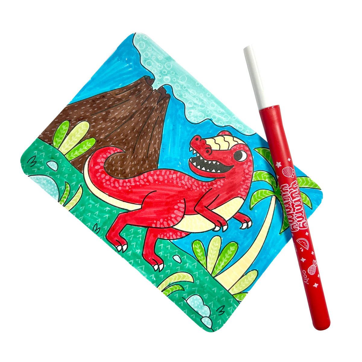 Cartes de coloriage à motifs cachés Undercover Art Dinosaures – Lot de 12 – OOLY