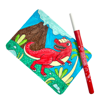 Cartes de coloriage à motifs cachés Undercover Art Dinosaures – Lot de 12 – OOLY