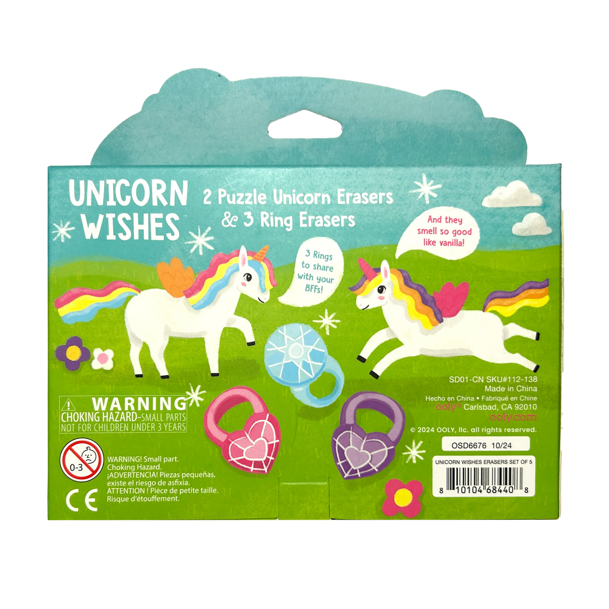 Unicorn Wishes Scented Puzzle Erasers – Set of 5