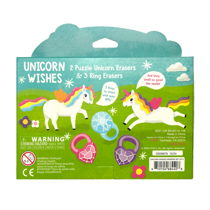 Unicorn Wishes Scented Puzzle Erasers – Set of 5