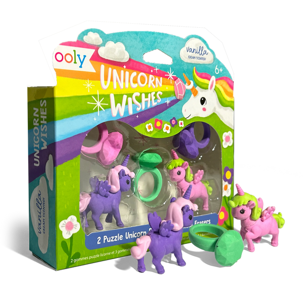 Gommes puzzle parfum vanille Unicorn Wishes – Lot de 5 – OOLY