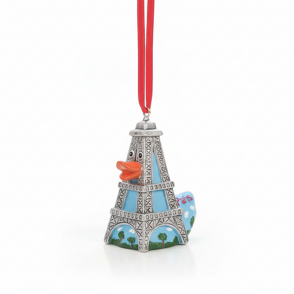 Decorazione sospesa a forma di anatra della Torre Eiffel