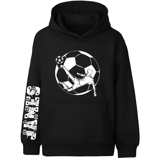 Fringoo football Sweat à capuche noir garçon Cotton Rich Soft Hooded Sweatshirt- football Sleeve noir