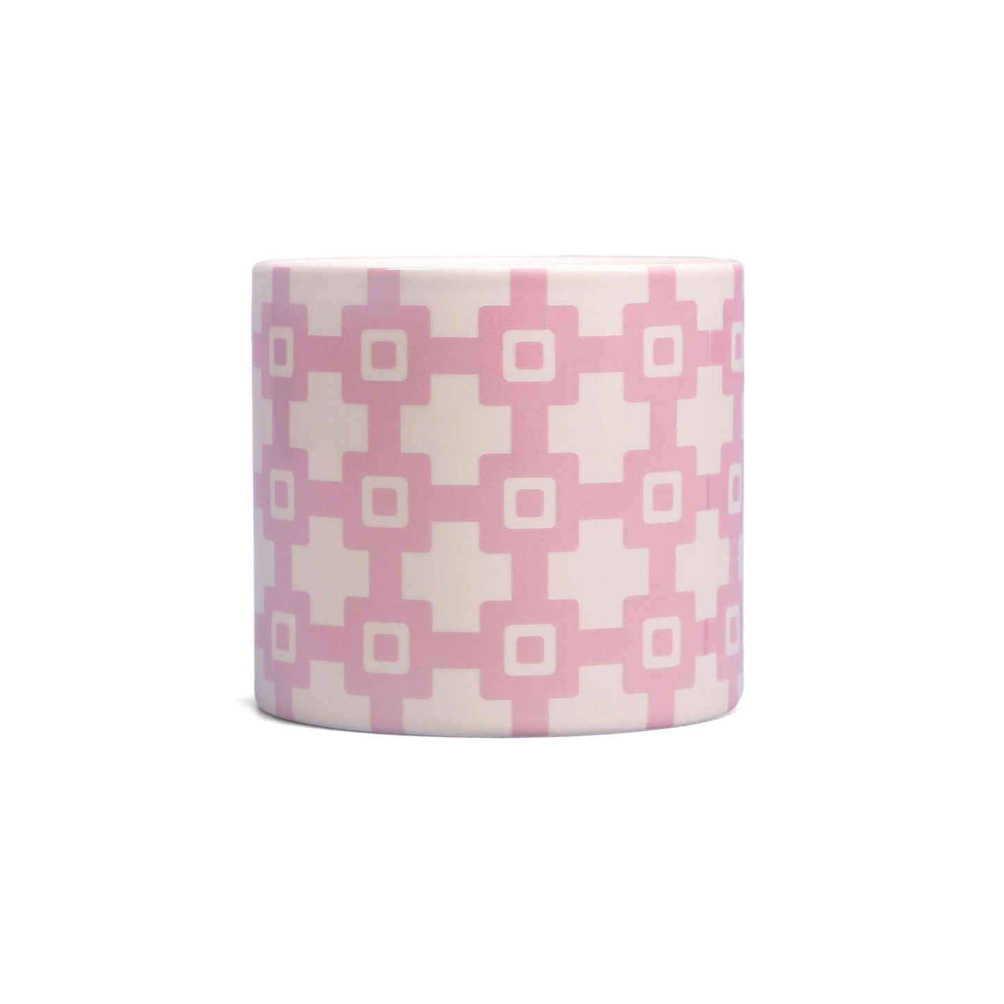 Pot de fleurs en céramique Carreaux - rose géo 11 cm