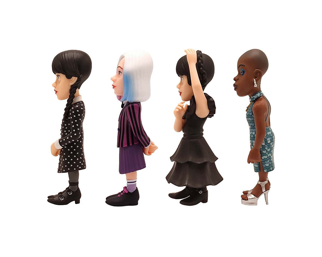 Pack 4 figurines - Wednesday (Wednesday, Wednesday ball gown, Enid, Bianca) 