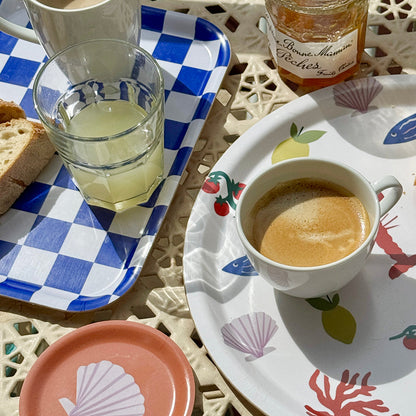 'Seaside Lunch' Round Serving Tray - 31 cm