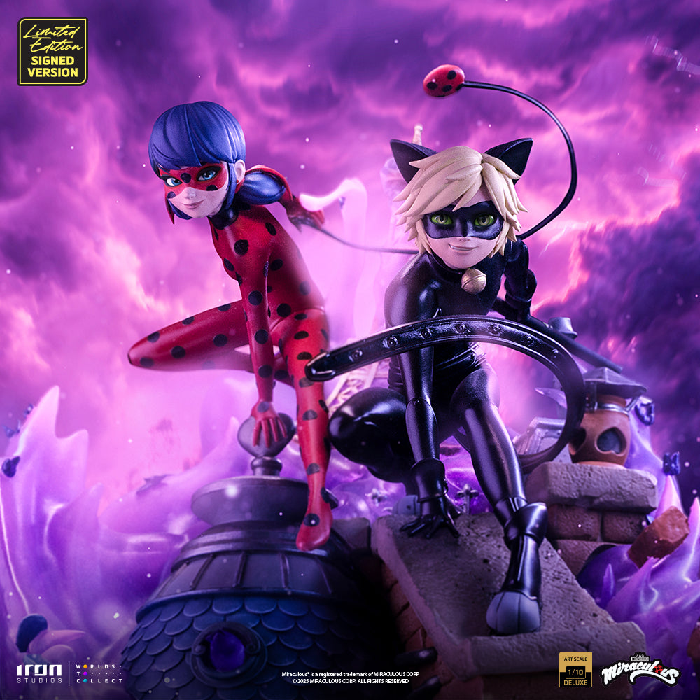 Statue Ladybug and Cat Noir - Miraculous 10th Anniversary Signed Edition - Deluxe Art Scale 1/10