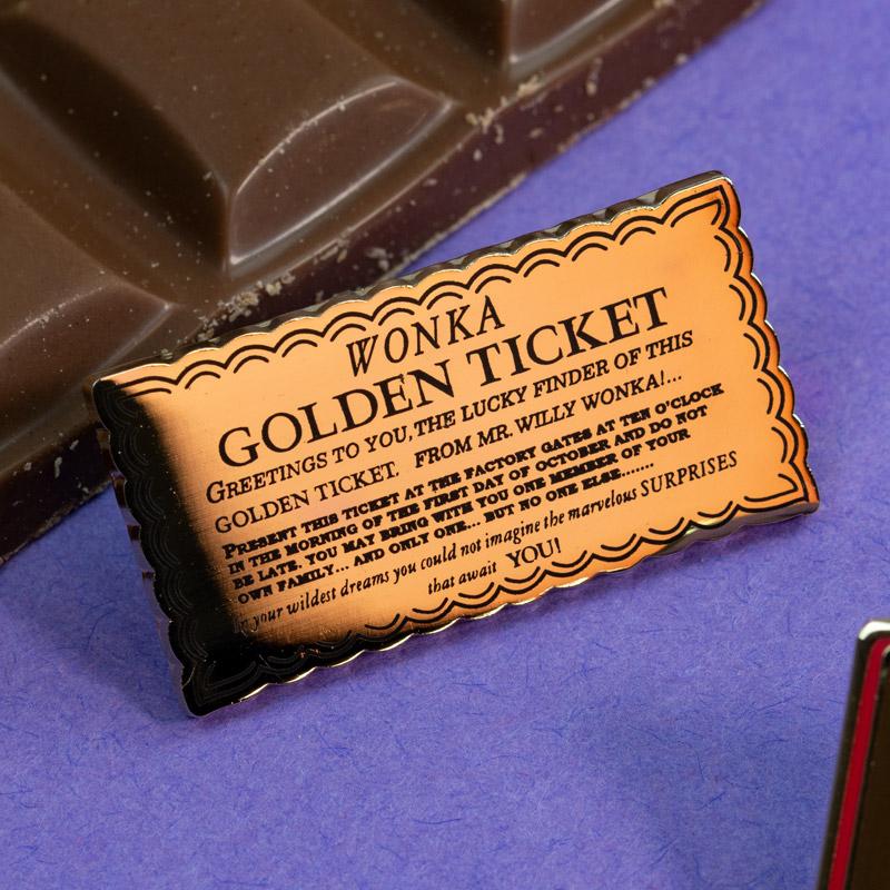Pin's Charlie et la Chocolaterie Set 1.1 - Tablette Wonka et Tickets d'or