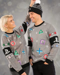 Maglione natalizio Playstation Symbols - Grigio