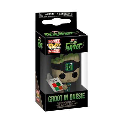 pop keychain groot en pyjama avec un livre