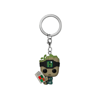 pop keychain groot en pyjama avec un livre
