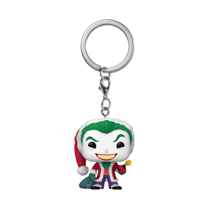 DC COMICS HOLIDAY Pocket Pop Keychains Joker | POP! KEYCHAIN THE JOKER AS SANTA Funko