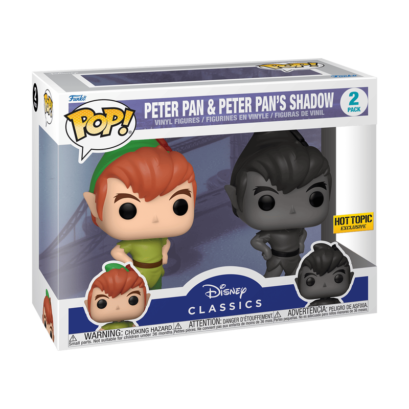Paquete de 2 figuras de Peter Pan y Peter Pan Shadow 