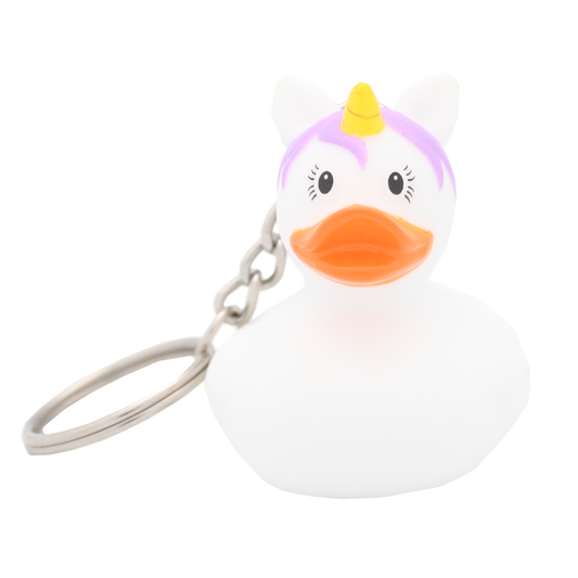 Keychain de pato de unicornio blanco