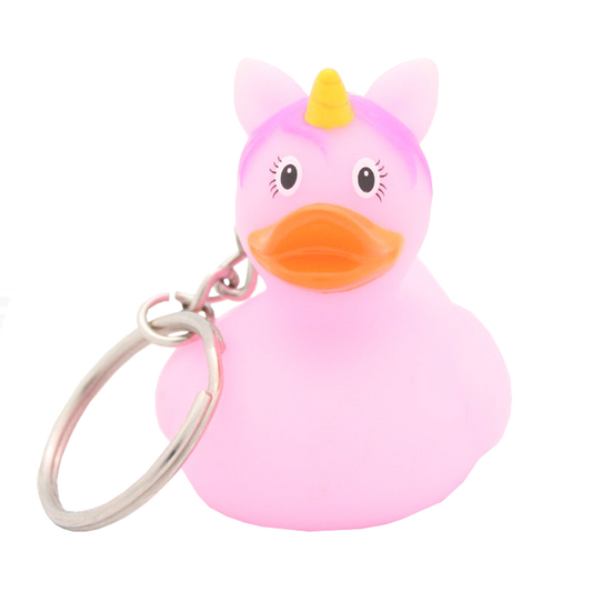 Pink unicorn duck keychain