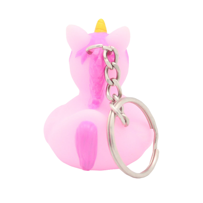 Keychain de pato de unicornio rosa