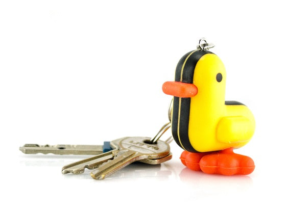 Llavero de corredor de pato amarillo
