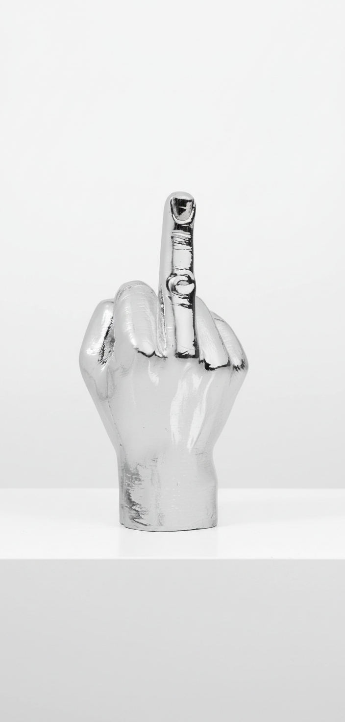 F**k Hand Magnetic Photo Holder - Silver