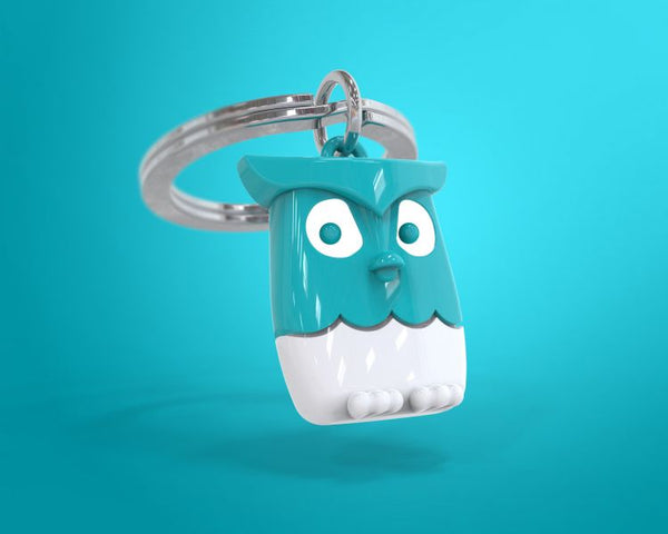 Porte clés Hibou Turquoise Meta[l]morphose | Boutique d'objets cadeaux designs 