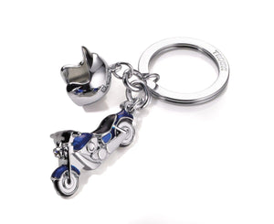 Porte-clés « KEY CRUISING » – Moto + Casque – Bleu