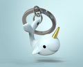 Light Blue Narwhal Keychain