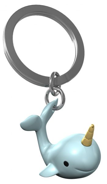 Light Blue Narwhal Keychain