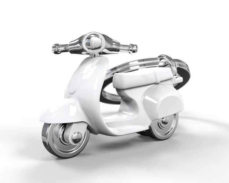 Porte Clés Scooter Retro Blanc